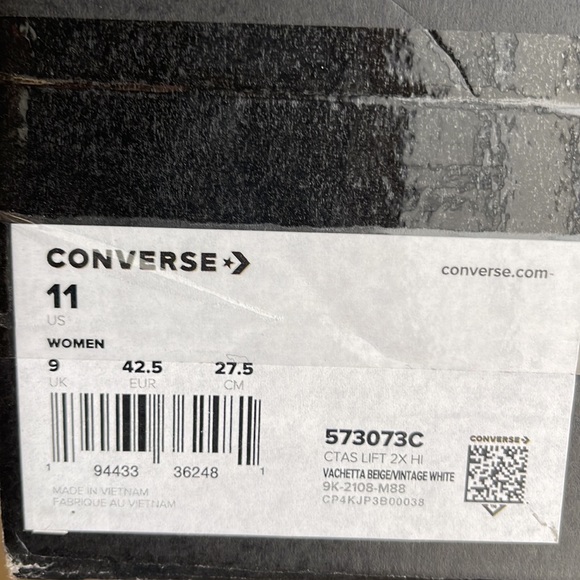 Converse 573073C
CTAS LIFT 2X HI
VACHETTA BEIGE/VINTAGE WHITE
WMNS Platforms - Picture 16 of 16